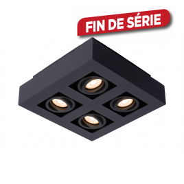 Spot LED Xirax noir dimmable GU10 4 x 5 W LUCIDE