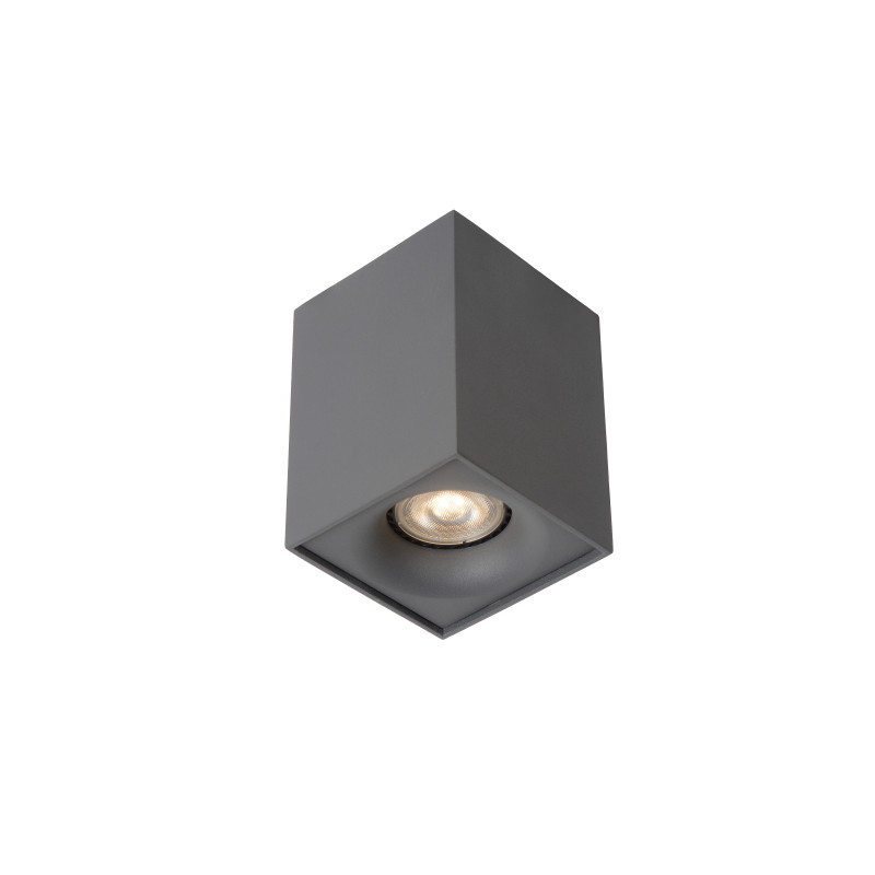 Spot LED Bentoo carré gris dimmable GU10 5 W LUCIDE