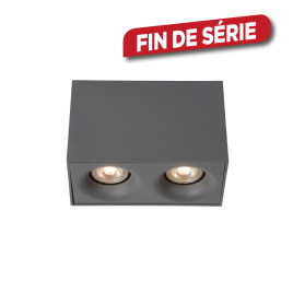 Spot LED Bentoo gris dimmable GU10 2 x 5 W LUCIDE