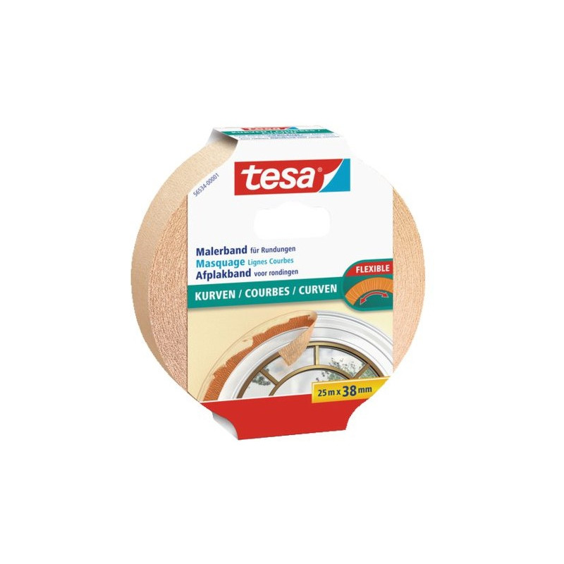 Ruban de masquage flexible 25 m x 38 mm TESA