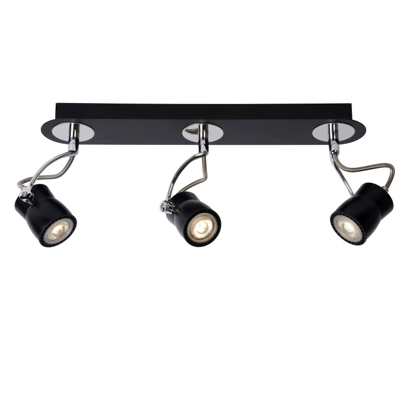 Spot LED Samba noir dimmable GU10 3 x 5 W LUCIDE