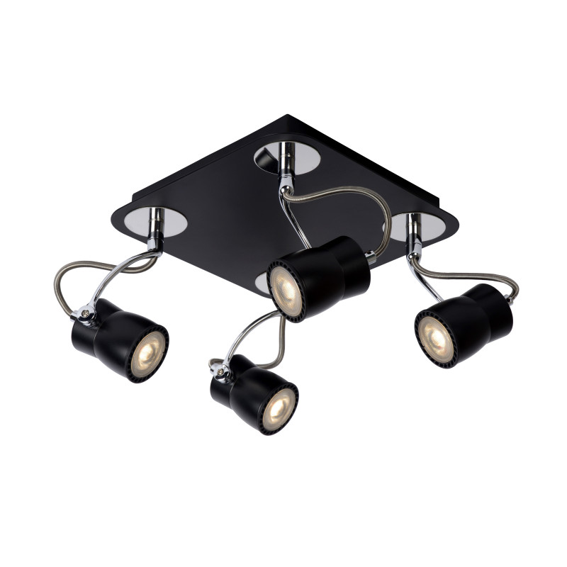 Spot LED Samba noir dimmable GU10 4 x 5 W LUCIDE