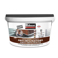 Anti-infiltrations Toiture Noir 5kg – Étanchéité | RUBSON