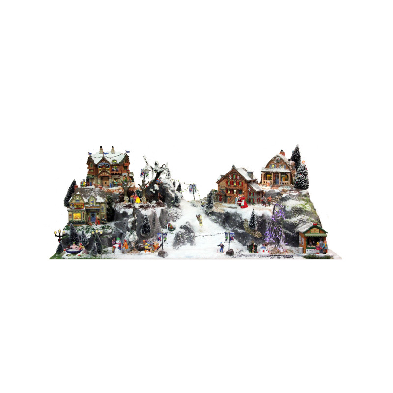 Base village Noël Piste de ski 120x40cm – Décoration féerique