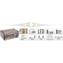 Guirlande Noël LED 2m Int/Ext – Illuminez vos fêtes