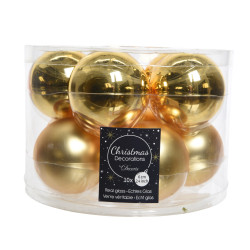 Boule de Noël en verre dorée Ø 6 cm (10 pièces) – déco festive