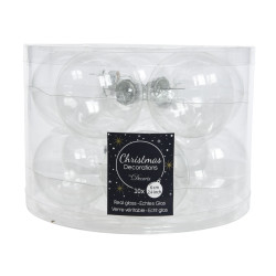 Boules de Noël Verre Transparent Ø 6cm – Lot 10 Pièces