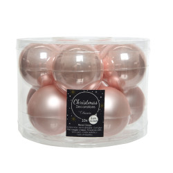 Boule de Noël Rose Poudrée Verre Ø 6cm (10pcs) – Élégance Festiv