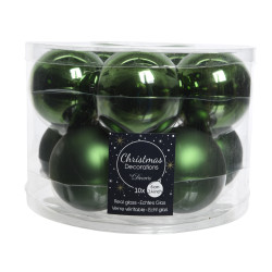 Boules de Noël vert pin Ø 6 cm – Lot de 10 | KSD