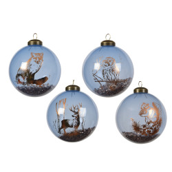 Boule de Noël Verre Animal Ø 8 cm – Déco Festive