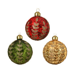 Boule de Noël Verre Pailleté Ø 8 cm – Magie Hivernale

