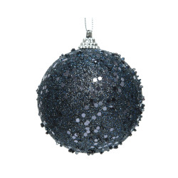 Boule de Noël Mousse Bleu Nuit Ø 8 cm – Déco Festive |