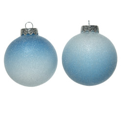 Boule de Noël Bleue Dégradée Ø 8 cm – Festive & Chic

