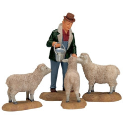Set de figurines Le Bon Berger 4 pièces LEMAX – Crèche Noël