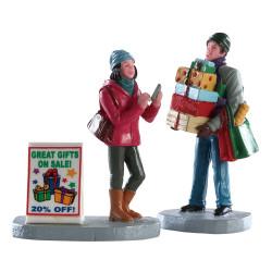 Figurines Shopping 2 Pièces LEMAX – Déco Village | LEMAX