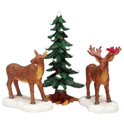 Set de figurines d'élans 3 pièces LEMAX – Déco Noël | LEMAX