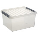 Box de rangement Q-Line avec couvercle à clips transparent36 L SUNWARE