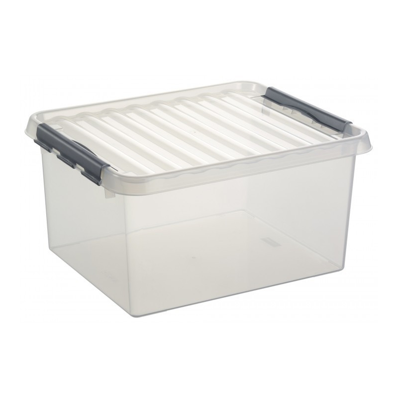 Box de rangement Q-Line avec couvercle à clips transparent36 L SUNWARE