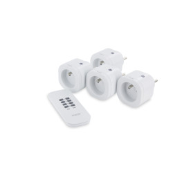 Set de 4 mini prises on/off 3000 W avec télécommande