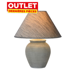 Lampe de table grise Ramzi E27 60 W LUCIDE