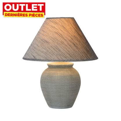 Lampe de table grise Ramzi E27 60 W LUCIDE