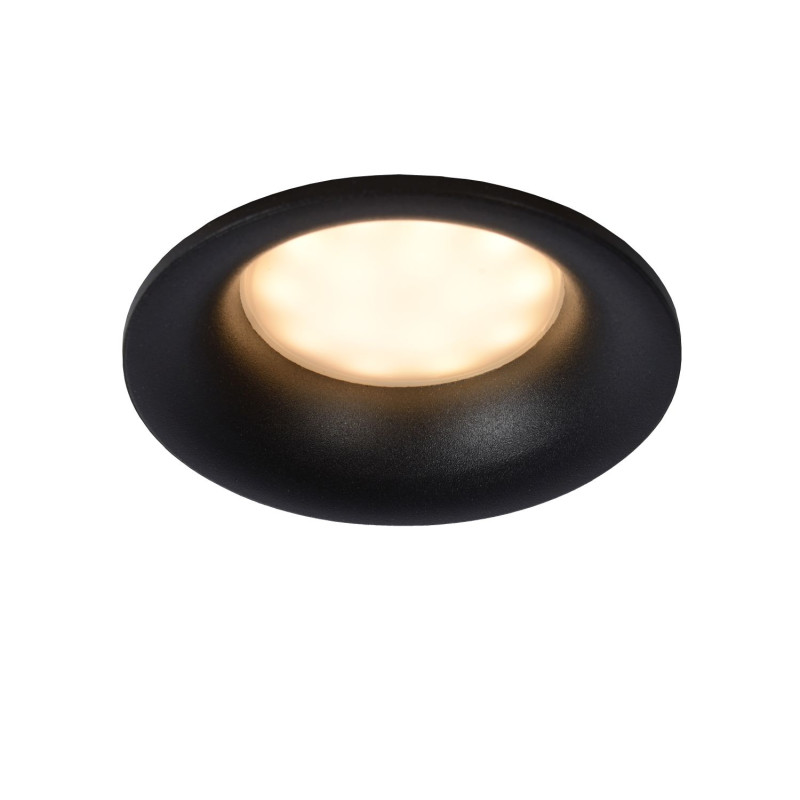 Spot encastrable rond noir de salle de bain Ziva GU10 5 W dimmable LUCIDE