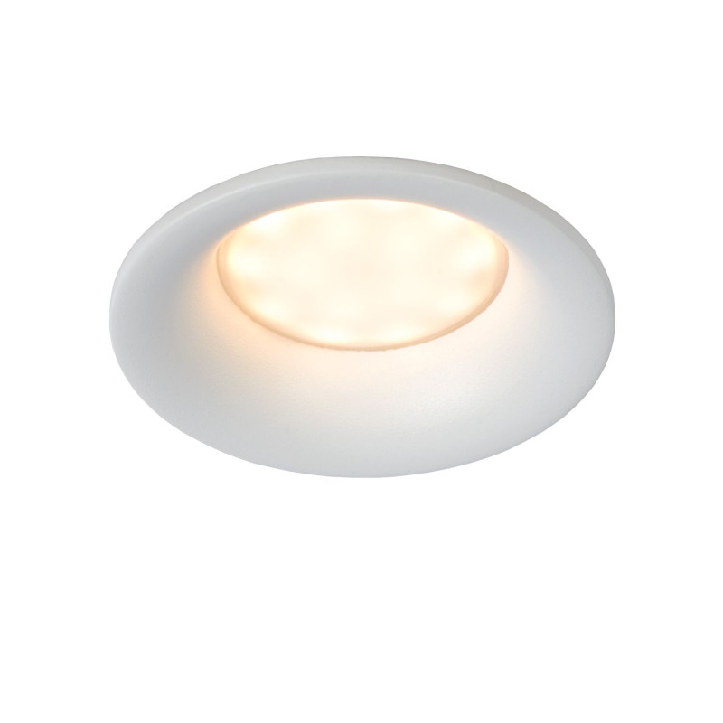 Spot à encastrer pour salle de bain Ziva rond blanc dimmable GU10 5 W LUCIDE