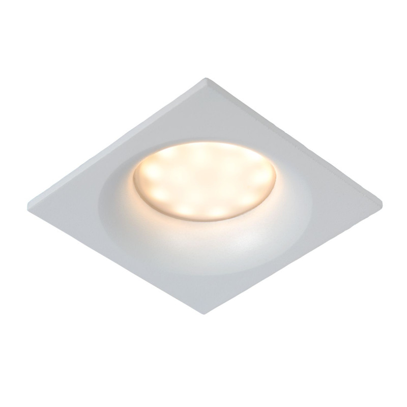 Spot à encastrer pour salle de bain Ziva carré blanc dimmable GU10 5 W LUCIDE