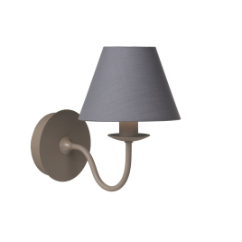 Applique murale taupe Campagne E14 40 W dimmable LUCIDE