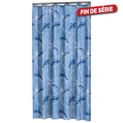Rideau de douche Delfino 180 x 200 cm bleu SEALSKIN
