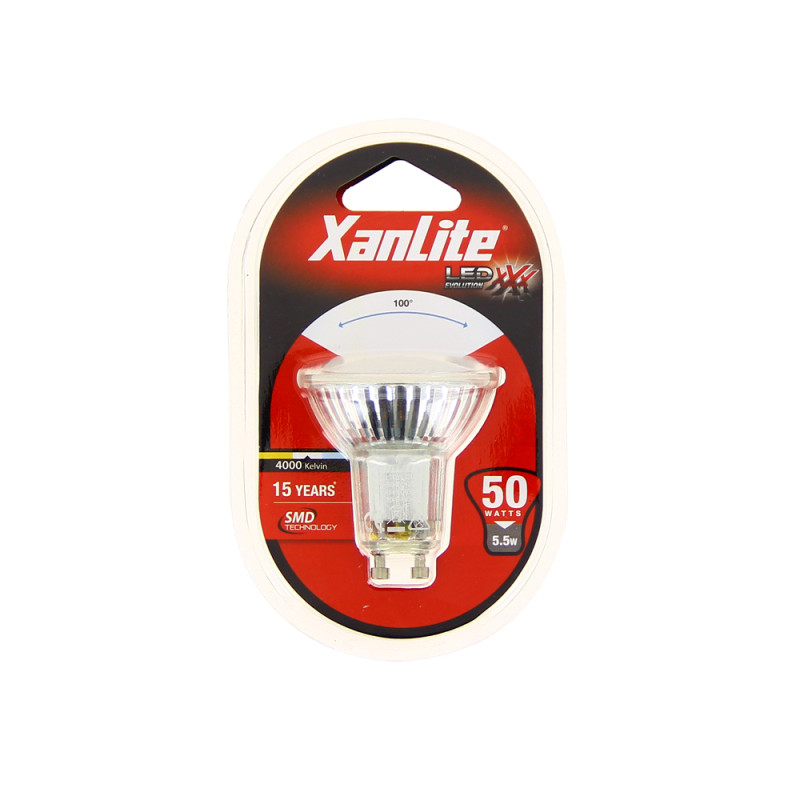 Ampoule LED GU10 5,6W 420lm Blanc Neutre – Éclairage Efficace | XANLITE Ampoule LED GU10 5,6W 420lm Blanc Neutre – Éclairage Efficace | XANLITE