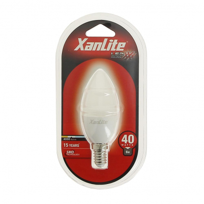 Ampoule LED flamme E14 6 W 470 lm blanc neutre XANLITE