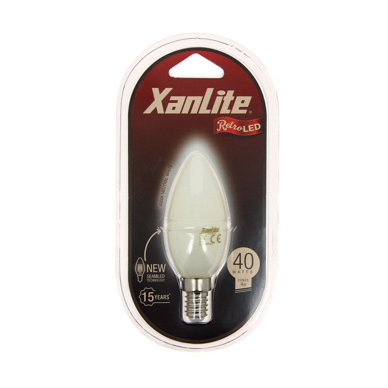 Ampoule LED Flamme Retro E14 4W – Lumière Neutre | XANLITE
 Ampoule LED Flamme Retro E14 4W – Lumière Neutre | XANLITE