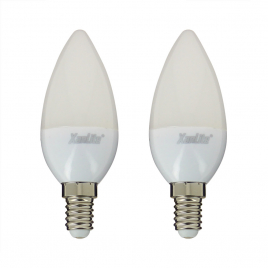 Ampoule LED flamme E14 5 W 470 lm blanc neutre 2 pièces XANLITE