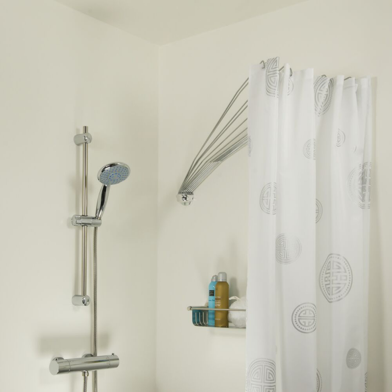 Tringle d'angle de rideau de douche réglable de 80 à 140 cm