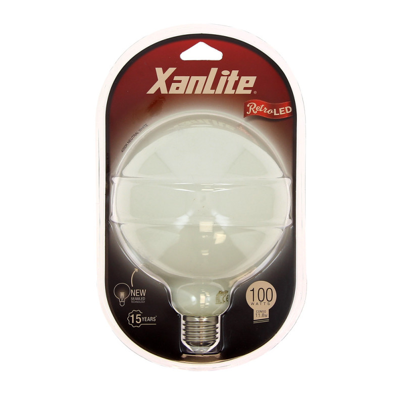 Ampoule LED Globe E27 11,8W – Blanc Neutre | XANLITE
 Ampoule LED Globe E27 11,8W – Blanc Neutre | XANLITE