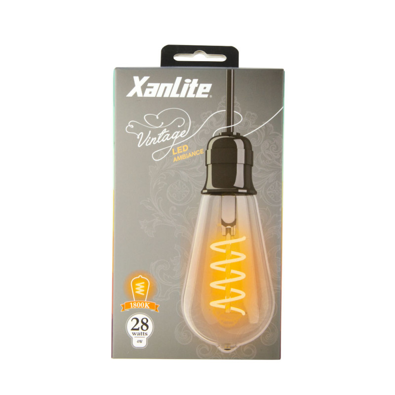 Ampoule LED Vintage E27 4W Blanc Chaud – Ambiance Chaleureuse | XANLITE
