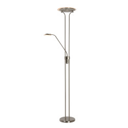 Lampadaire LED Champion chrome dimmable 20 W avec liseuse 4 W LUCIDE