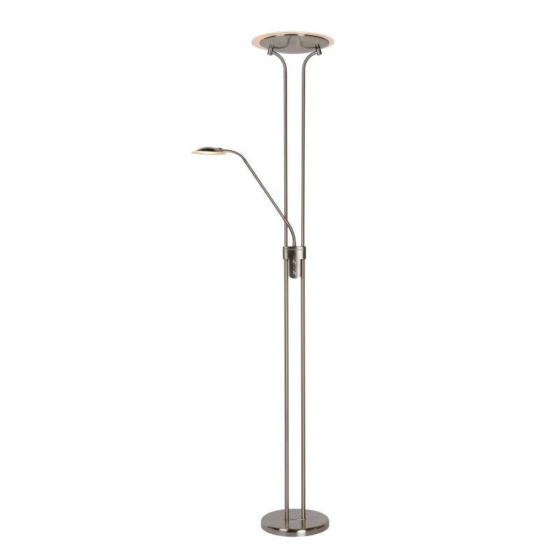 Lampadaire LED Champion chrome dimmable 20 W avec liseuse 4 W LUCIDE