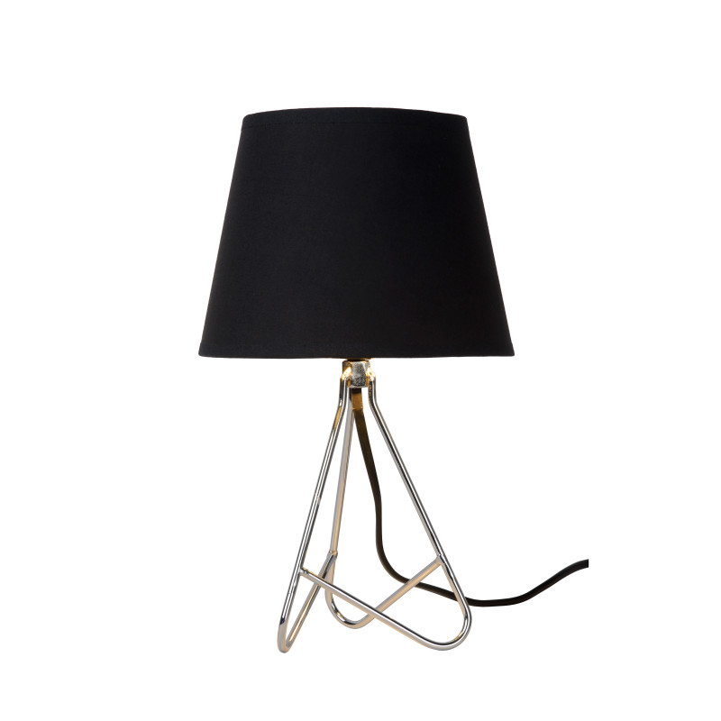 Lampe à poser Gitta noire et chrome E14 40 W LUCIDE