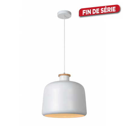 Suspension Graham blanche dimmable E27 60 W LUCIDE