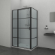 Porte de douche pivotante avec paroi fixe Loft-Game 90 x 120 x 200 cm noir ALLIBERT