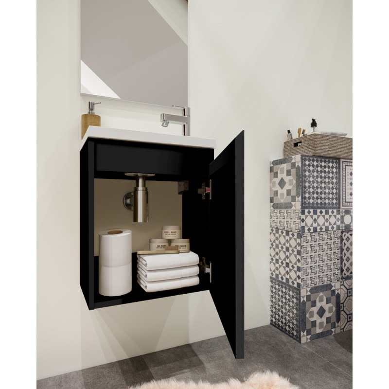 Meuble lave-mains Porto noir – Design & Pratique | ALLIBERT
 Meuble lave-mains Porto noir – Design & Pratique | ALLIBERT