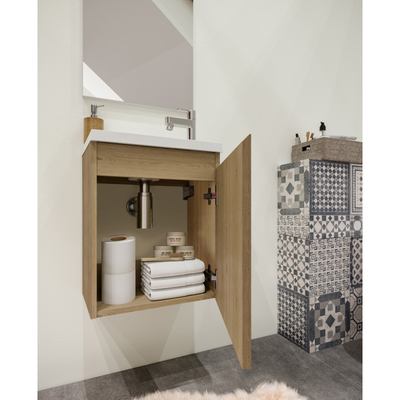 Meuble lave-mains Porto chêne hamilton | ALLIBERT Meuble lave-mains Porto chêne hamilton | ALLIBERT