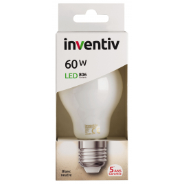 Ampoule opaque à filament LED E27 7 W 806 lm blanc neutre INVENTIV