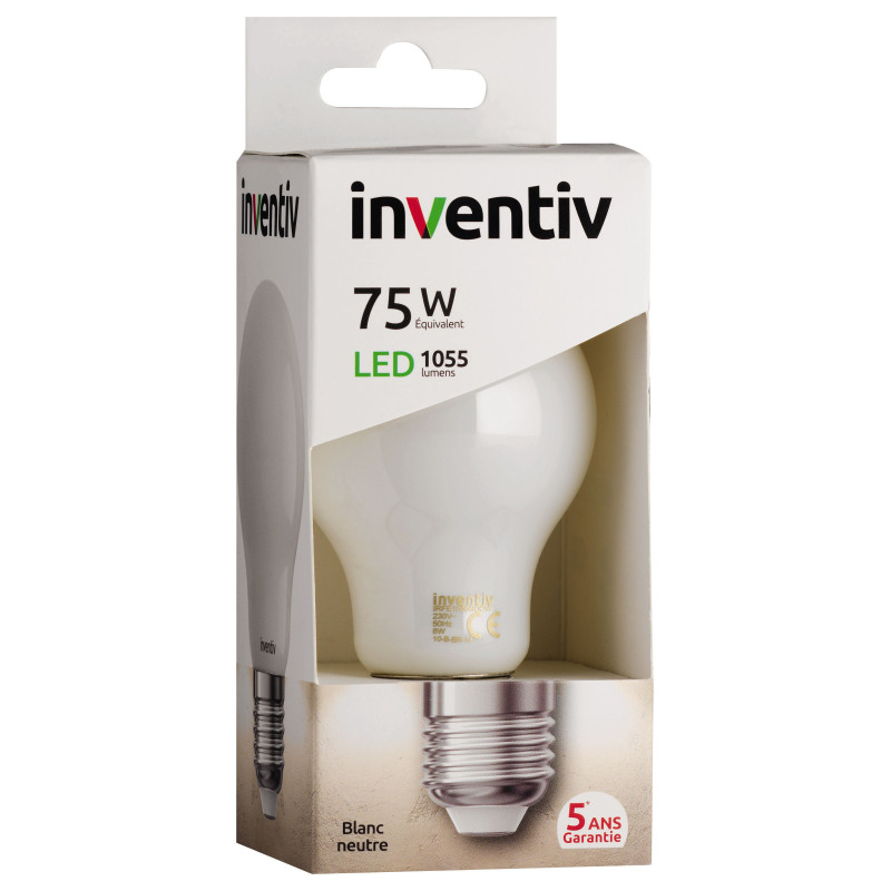 Ampoule LED E27 8W Blanc Neutre – Éclairage Optimal | INVENTIV
 Ampoule LED E27 8W Blanc Neutre – Éclairage Optimal | INVENTIV