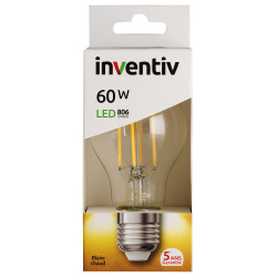 Ampoule LED E27 Filament 7W – Lumière Chaude | INVENTIV Ampoule LED E27 Filament 7W – Lumière Chaude | INVENTIV