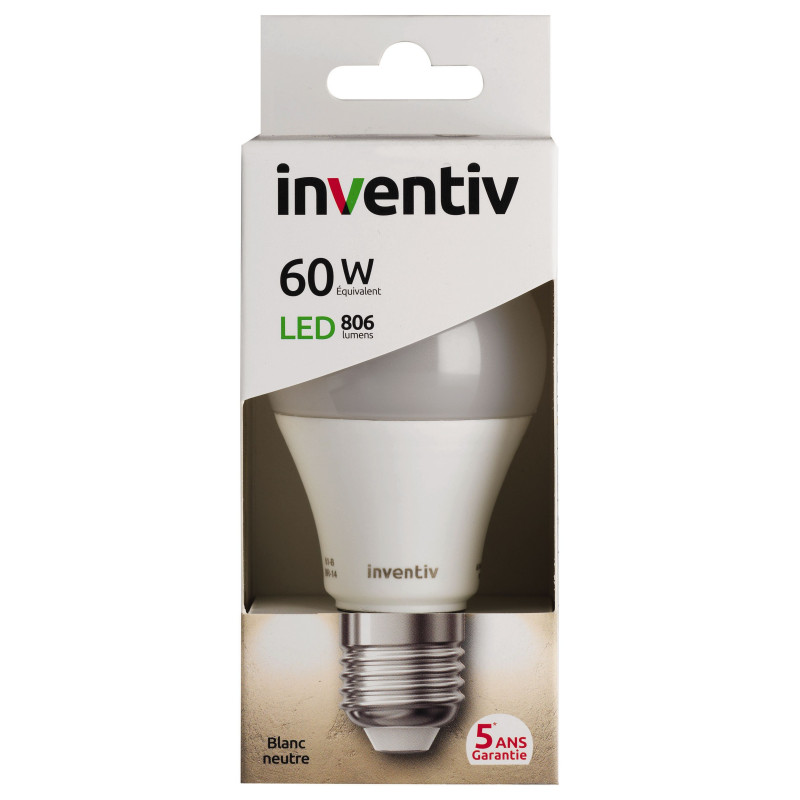 Ampoule LED classique E27 9 W 806 lm blanc neutre INVENTIV