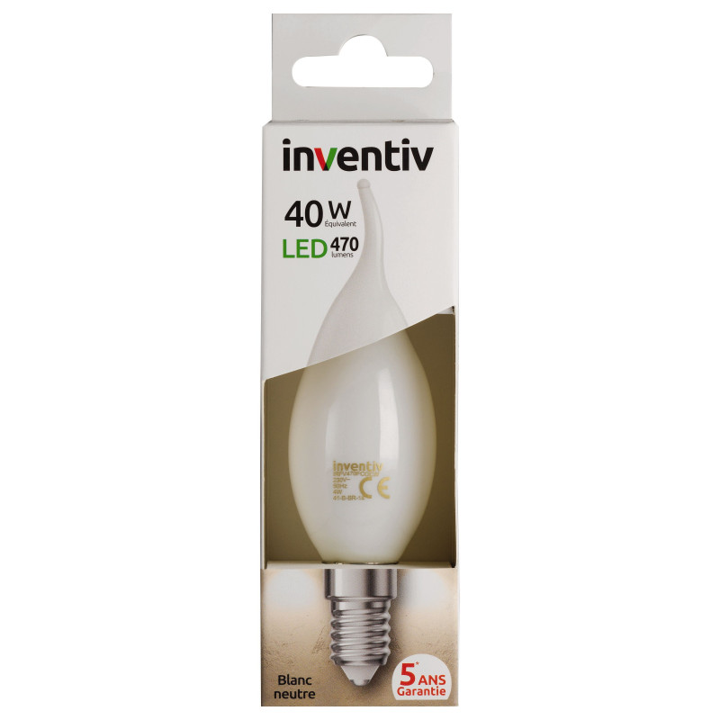 Ampoule LED Flamme Vent E14 4W – Lumière Neutre | INVENTIV
 Ampoule LED Flamme Vent E14 4W – Lumière Neutre | INVENTIV