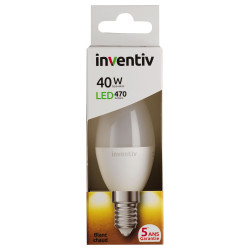 Ampoule LED Flamme E14 6W – Lumière Chaude | INVENTIV Ampoule LED Flamme E14 6W – Lumière Chaude | INVENTIV